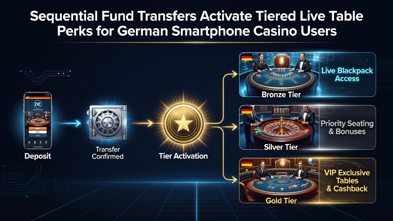 Mobile Oberfläche mit aktivierten Live-Tisch-Multiplikatoren nach sequenziellen Einzahlungen